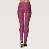 Red Heart on Blue Women's Comfortable Leggings (Rückseite)