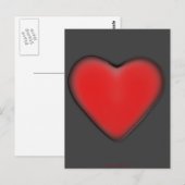 Red Heart on Gray Postkarte (Vorne/Hinten)