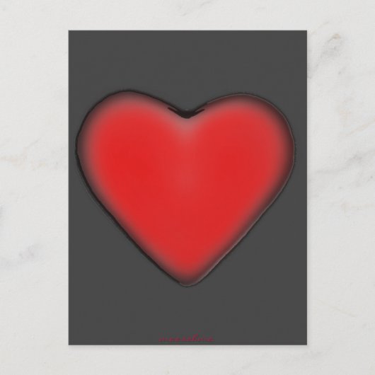 Red Heart on Gray Postkarte (Vorderseite)
