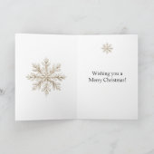 Red Heart Ornament Cream Bow Snowflakes Christmas Karte (Innenseite)