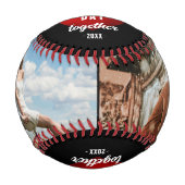 Red Heart Our First Valentine's Together 2 Foto Baseball (Vorderseite)