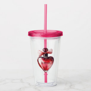 Red Heart Parfüm Flasche Acryltrinkbecher