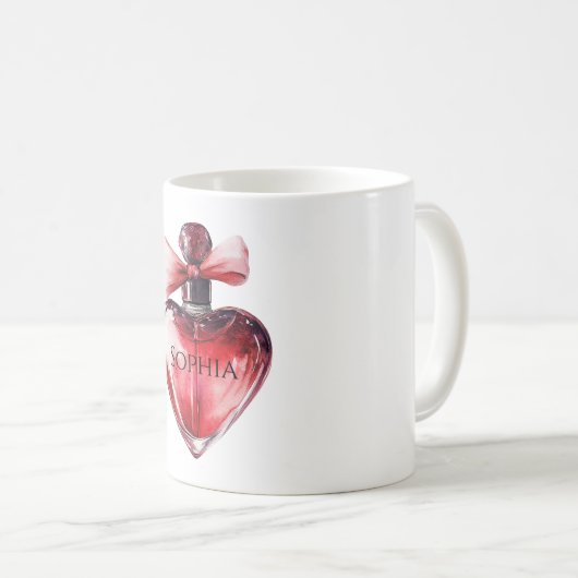 Red Heart Parfüm Flasche Kaffeetasse (VorderseiteRechts)