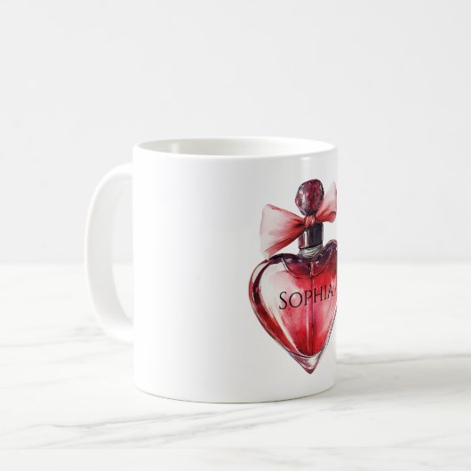 Red Heart Parfüm Flasche Kaffeetasse (Vorderseite Links)