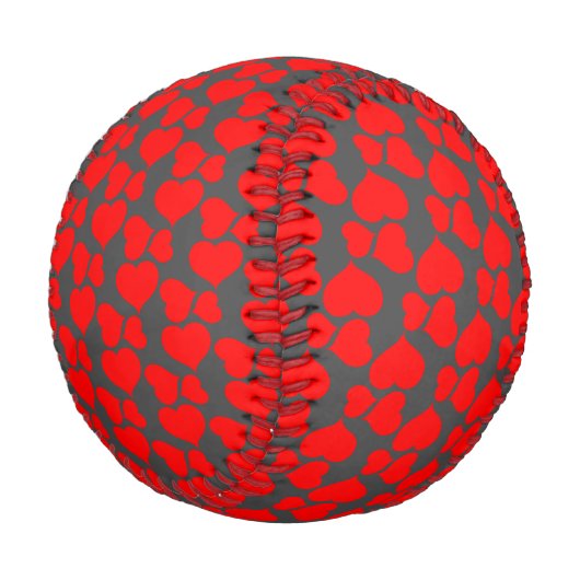 Red Heart Pattern Baseball (Schrägansicht)