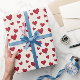 Red Heart Pattern Geschenkpapier