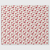 Red Heart Pattern Geschenkpapier (Flach)