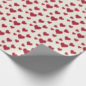 Red Heart Pattern Geschenkpapier (Ecke)