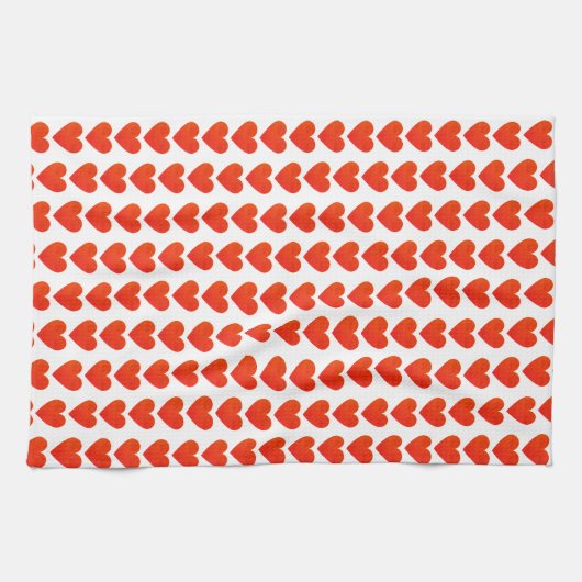 Red Heart Pattern Geschirrtuch (Horizontal)