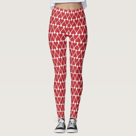 Red Heart Pattern Leggings (Vorderseite)