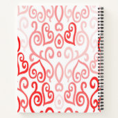 Red Heart Pattern Notizblock (Rückseite)