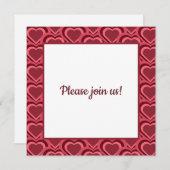 Red Heart Pattern Save The Date (Vorne/Hinten)