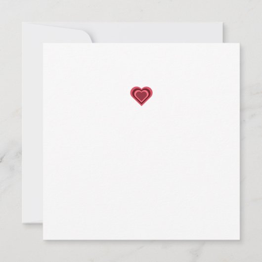 Red Heart Pattern Save The Date (Rückseite)