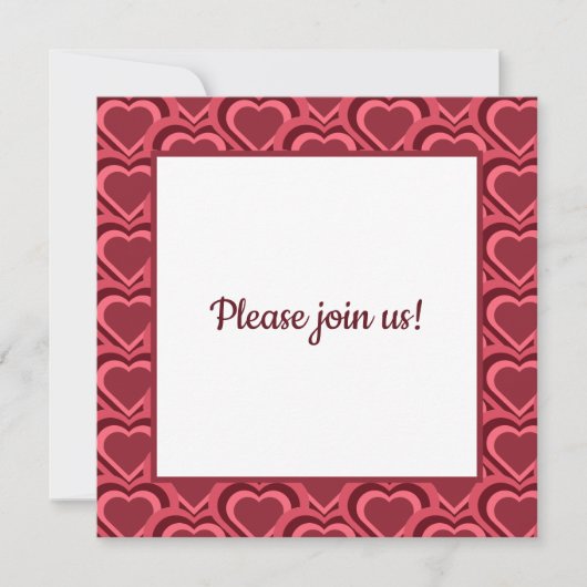 Red Heart Pattern Save The Date (Vorderseite)