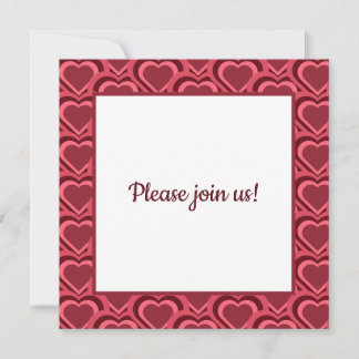 Red Heart Pattern Save The Date