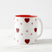 Red Heart Pattern Valentine Zweifarbige Tasse (VorderseiteRechts)