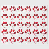 Red Heart Paw Geschenkpapier (Flach)
