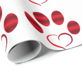 Red Heart Paw Geschenkpapier (Rolleneckpunkt)