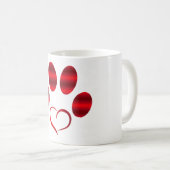 Red Heart Paw Kaffeetasse (VorderseiteRechts)