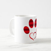 Red Heart Paw Kaffeetasse (Vorderseite Links)