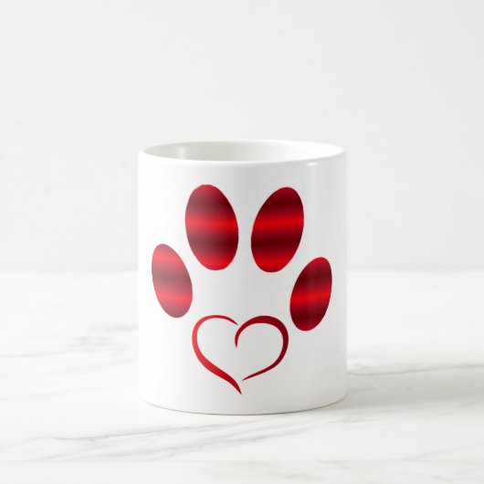 Red Heart Paw Kaffeetasse (Mittel)