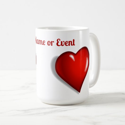 Red Heart Personalisiert Kaffeetasse (VorderseiteRechts)