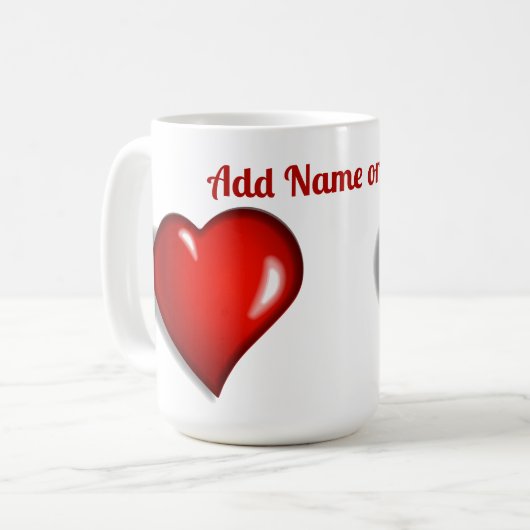 Red Heart Personalisiert Kaffeetasse (Vorderseite Links)
