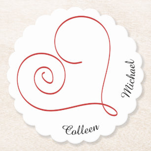 Red Heart Personalisiert Sweetheart Untersetzer