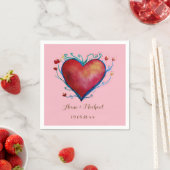 Red Heart Personalisiert Wedding Napkins Serviette (Beispiel)