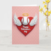 Red Heart Polka Dots Card Karte (Gelbe Blume)