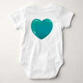 Red Heart Post It Notes Baby Strampler (Rückseite)