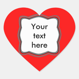Red Heart Print Herz-Aufkleber