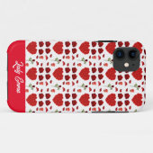 Red heart red flowers garden chic floral foliage Case-Mate iPhone hülle (Rückseite (Horizontal))