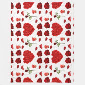 Red heart red flowers garden chic floral foliage fleecedecke (Vorderseite)