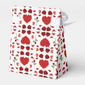 Red heart red flowers garden chic floral foliage geschenkschachtel (Rückseite)