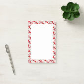 Red heart red flowers garden chic floral foliage post-it klebezettel (Büro)