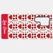 Red heart red flowers garden chic floral foliage samsung galaxy hülle (Rückseite (Horizontal))