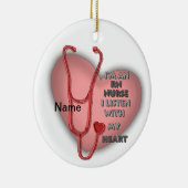 Red Heart RN Registered Nurse Keramik Ornament (Rechts)