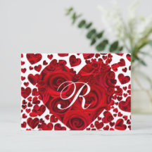 Red Heart Rose Wedding RSVP