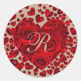 Red Heart Rose Wedding RSVP Quadratischer Aufkleber