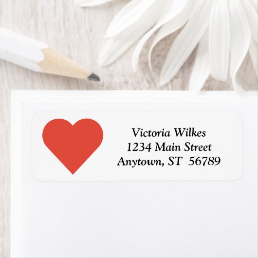 Red Heart Rücksendeadressen-Aufkleber (Insitu)
