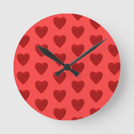 Red Heart Runde Wanduhr