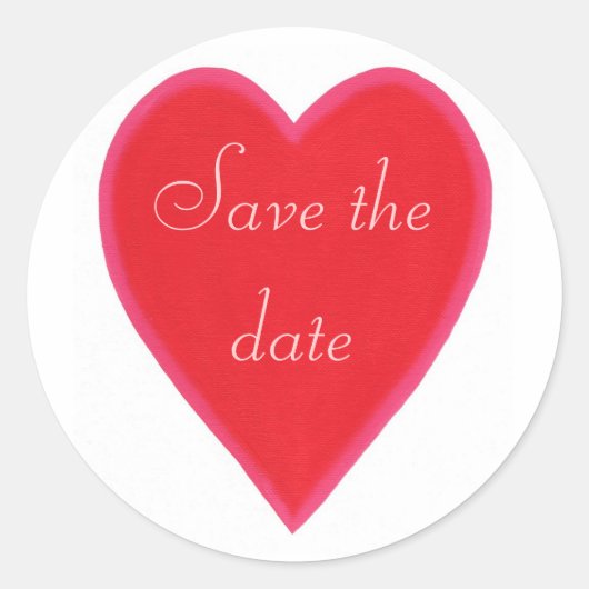 Red Heart Save the Date Stickers (Vorderseite)
