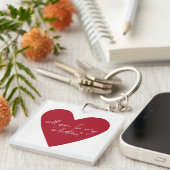 Red Heart Script Valentinstag Schlüsselanhänger (Vorderseite rechts)