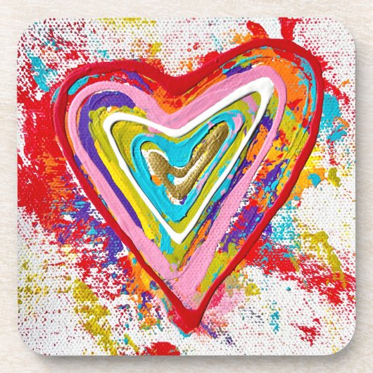 Red Heart Set von 6 Untersetzer (Vorderseite)