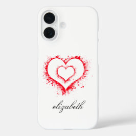 red heart shape colorful background personalized  iPhone 16 hülle