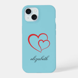 red heart shape colorful background personalized  iPhone 15 hülle