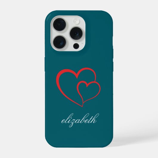 red heart shape colorful background personalized iPhone hülle (Rückseite)