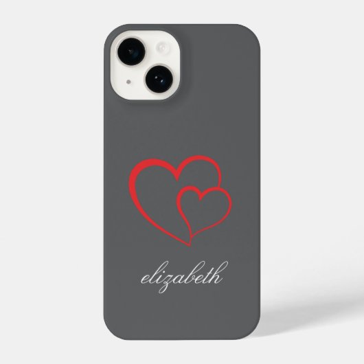red heart shape colorful background personalized  iPhone hülle (Rückseite)