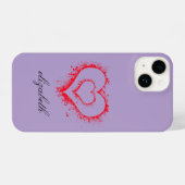 red heart shape colorful background personalized  iPhone hülle (Rückseite (Horizontal))